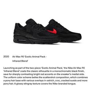 Nike Air Max 90 ‘Exotic Animal Pack Infrared Blend’ US M6/ equivalent to US y 6